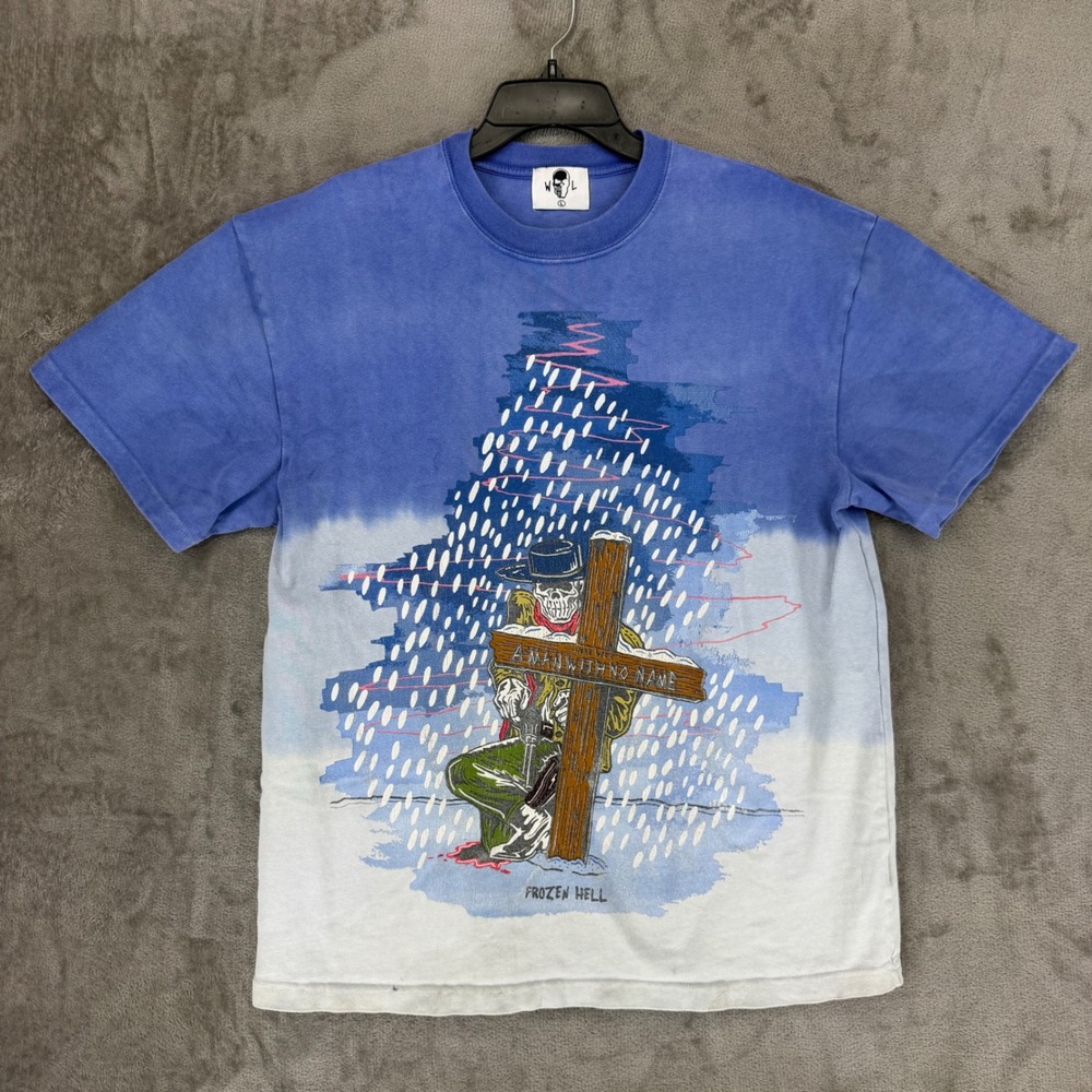 Warren Lotas Frozen Hell Skeleton Cowboy Dip Dye Graphic T-Shirt Mens Large L